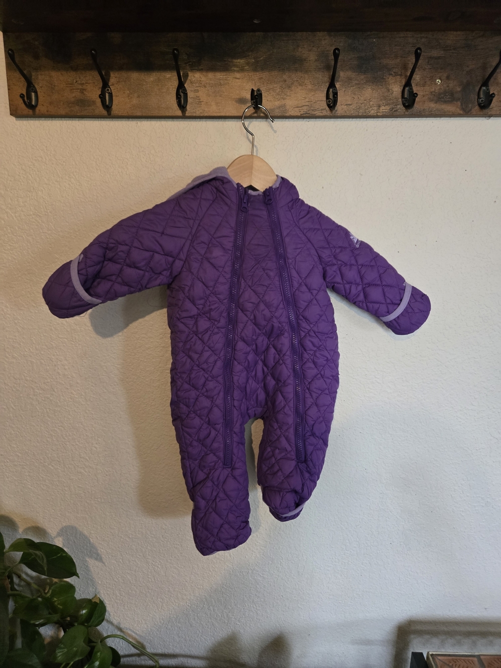Snozu Purple Quilted Baby One-Piece Footie